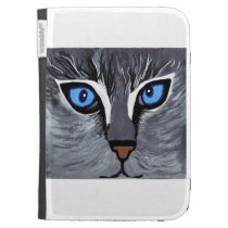 kindle case with hand painted illustrated cat