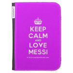 [Crown] keep calm and love messi  Kindle Cases