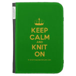 [Knitting crown] keep calm and knit on  Kindle Cases