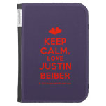 [Two hearts] keep calm, love justin beiber  Kindle Cases