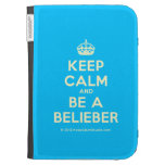 [Crown] keep calm and be a belieber  Kindle Cases