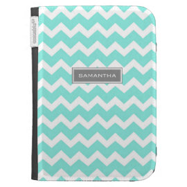 Kindle Teal Chevron Custom Name Cases For The Kindle
