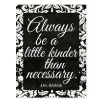Kindness Postcard with Damask Pattern postcards