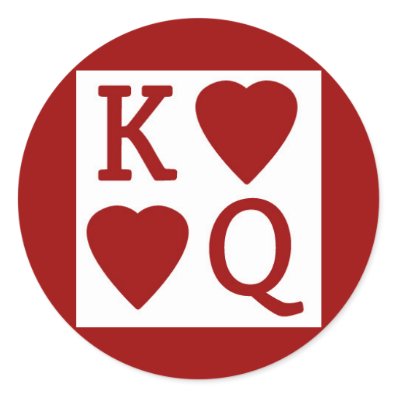 King and Queen of Hearts Stickers