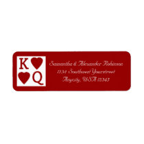 King and Queen Playing Card Vegas Address Label