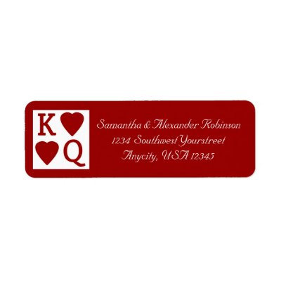 King and Queen Playing Card Vegas Address Label
