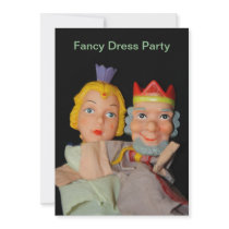 King and Queen Puppets Fancy Dress Party Invite