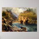 King Arthur’s Castle, Off Tintagel Head Poster