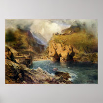 King Arthur’s Castle, Off Tintagel Head Poster