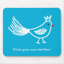 King Bird Blue Mouse Pad mousepads by vanillapod King Bird Blue Mouse Pad mousepads