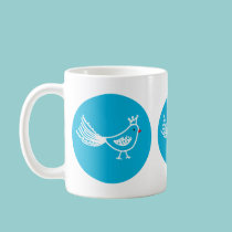 King Bird Blue Mug by vanillapod King Bird Blue Mug