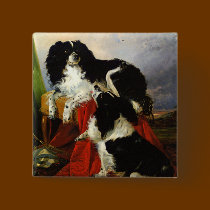 King Charles Spaniels - Dog Art - Richard Ansdell buttons
