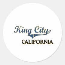 King City California City Classic Round Sticker