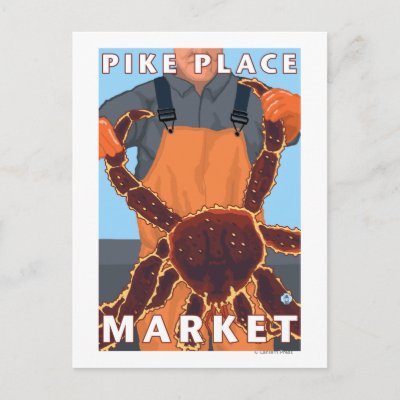 King Crab Fisherman - Pike Place Market, Seattle Postcard