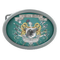 KIng Dad Royal Crest Teal Belt Buckle