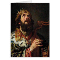 'King David Playing the Harp' Card