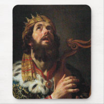 'King David Playing the Harp' Mousepads
