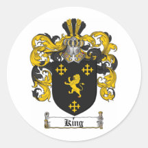 KING FAMILY CREST -  KING COAT OF ARMS STICKER