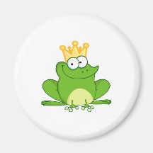 King Frog Frogs Crown Green Cute Cartoon Animal Refrigerator Magnet