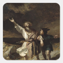 King Lear and the Fool in the Storm Stickers