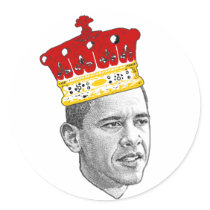 King Obama Round Stickers