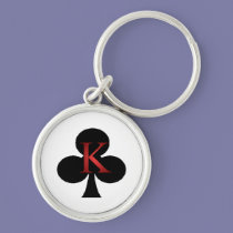 King of Clubs Playing Cards keychains