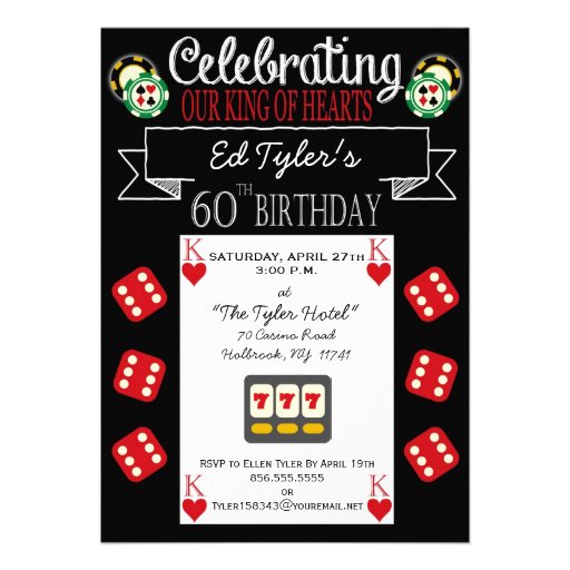 King of Hearts 60th Birthday Party Invitation (front side)
