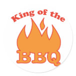 King Of The BBQ Round Stickers
