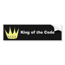 King of the Code bumper sticker bumper stickers by ecanus_fallen_angel King of the Code bumper sticker bumper stickers