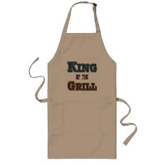 King of the Grill BBQ Cooking Slogan Apron