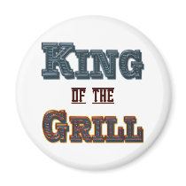 King of the Grill BBQ Cooking Slogan Fridge Magnet magnets