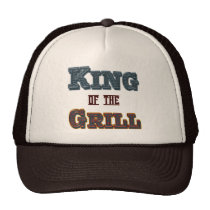 King of the Grill BBQ Cooking Slogan Hat hats