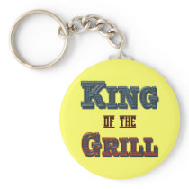 King of the Grill BBQ Cooking Slogan keychains