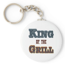 King of the Grill BBQ Cooking Slogan keychains