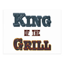 King of the Grill BBQ Cooking Slogan postcards