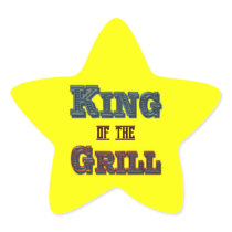 King of the Grill BBQ Cooking Slogan stickers