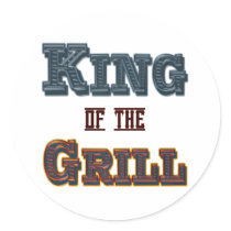 King of the Grill BBQ Cooking Slogan stickers