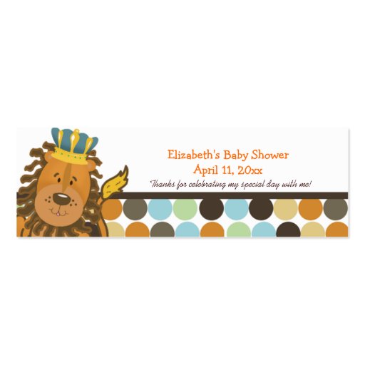 King of the Jungle Customized Favor Tag Card Business Card
