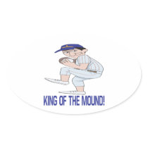 King Of The Mound Oval Sticker