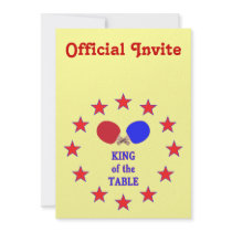 King of the Table Ping Pong Personalized Invite
