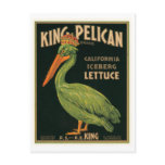 King Pelican Lettuce Vintage Crate Label Post Card