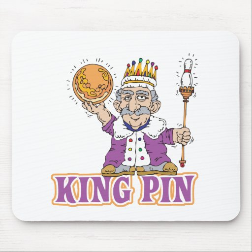king pin bowling humor design mousepads