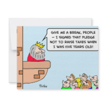 king pledge raise taxes invitations