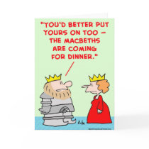 king queen armor macbeths dinner shakespeare greeting card