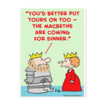 king queen armor macbeths dinner shakespeare postcards