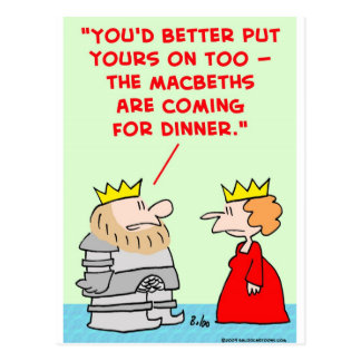 king queen armor macbeths dinner shakespeare postcard