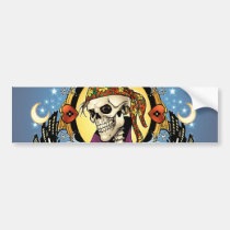 pirate, gothic, skull, skulls, skeleton, skeletons, crown, doves, al rio, military, hearts, king, city, urban, Bumper Sticker with custom graphic design