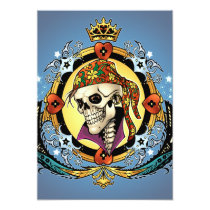 pirate, gothic, skull, skulls, skeleton, skeletons, crown, doves, al rio, military, hearts, king, city, urban, Convite com design gráfico personalizado