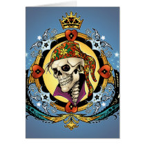 pirate, gothic, skull, skulls, skeleton, skeletons, crown, doves, al rio, military, hearts, king, city, urban, Card with custom graphic design
