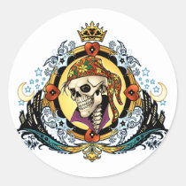 skull, skulls, skeleton, skeletons, hearts, king, crown, doves, city, urban, al rio, military, Klistermærke med brugerdefineret grafisk design